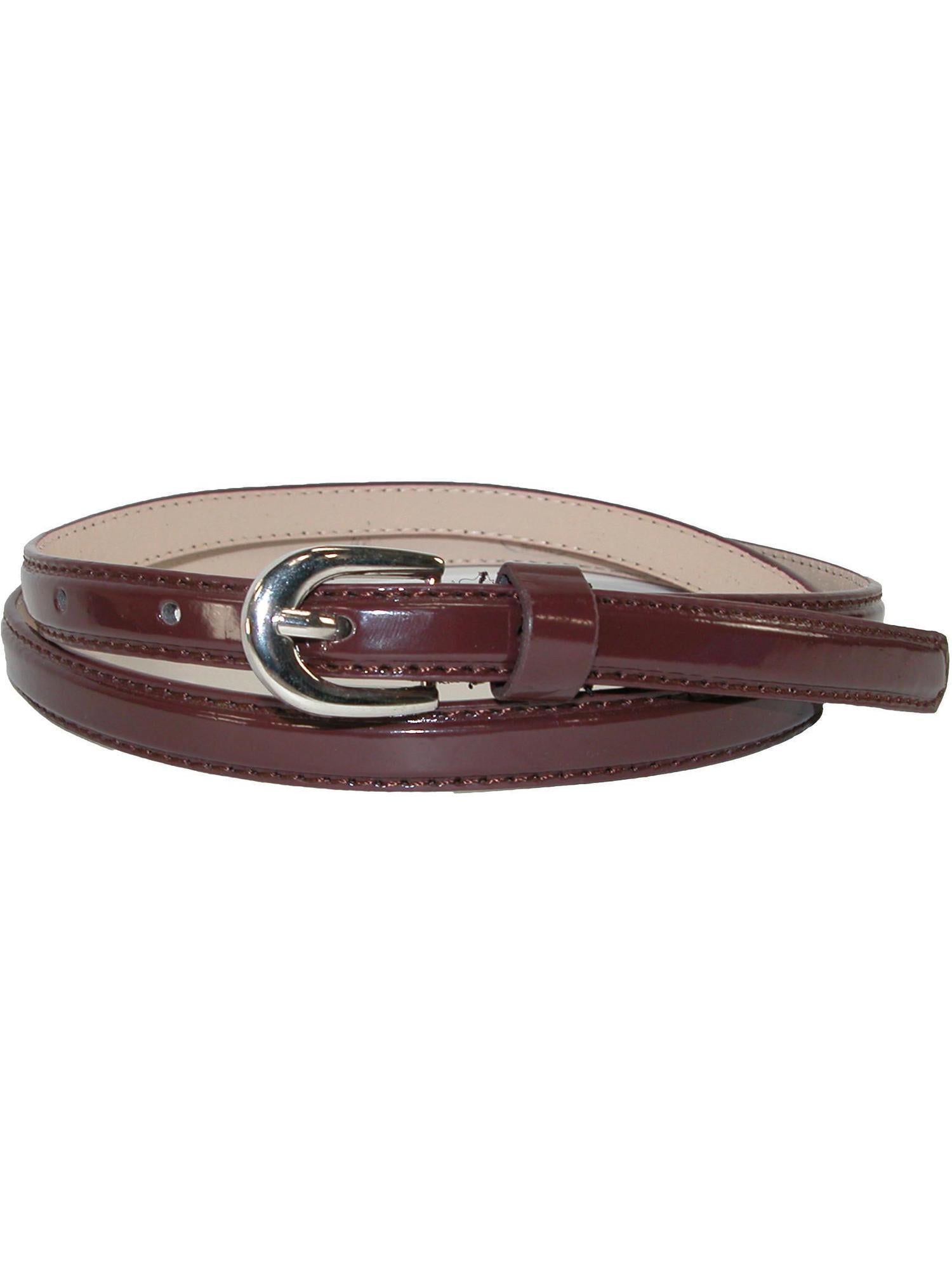 CTM 1/2 Inch Skinny Dress Belt Patent Faux Leather (Women  display picture 1