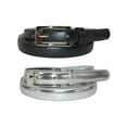 thumbnail image 1 of CTM  Skinny 3/4 Inch Leather Dress Belt (Pack of 2 Colors) (Women), 1 of 6