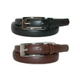 thumbnail image 1 of CTM  Skinny 3/4 Inch Leather Dress Belt (Pack of 2 Colors) (Women), 1 of 6