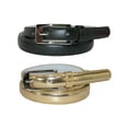 thumbnail image 1 of CTM  Skinny 3/4 Inch Leather Dress Belt (Pack of 2 Colors) (Women), 1 of 6