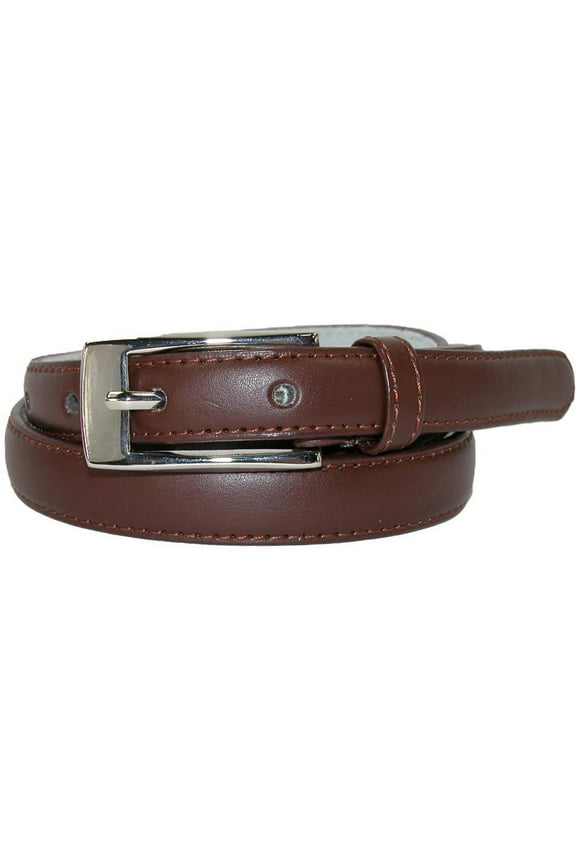 Skinny 3/4 Inch Leather Dress Belt (Women)