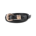 thumbnail image 1 of CTM Skinny Leather Dress Belt with Keeper Detail (Women), 1 of 4