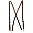 thumbnail image 1 of CTM  Smooth Coated Leather Slim Width Suspenders with Metal Swivel Hook Ends (Men), 1 of 4
