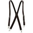 thumbnail image 1 of CTM  Smooth Coated Leather Suspenders with Metal Swivel Hook End (Men Big & Tall), 1 of 4