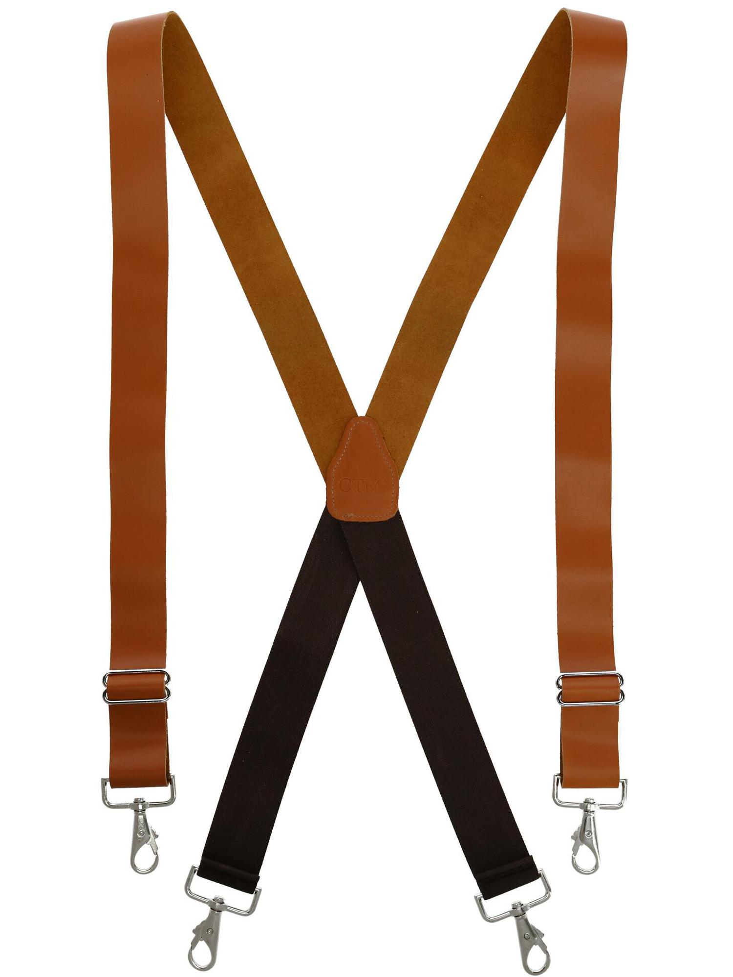 CTM  Smooth Coated Leather Wide Width Suspenders with Metal Swivel Hook Ends - image 1 of 4