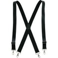 thumbnail image 1 of CTM  Smooth Coated Leather Wide Width Suspenders with Metal Swivel Hook Ends (Men), 1 of 4