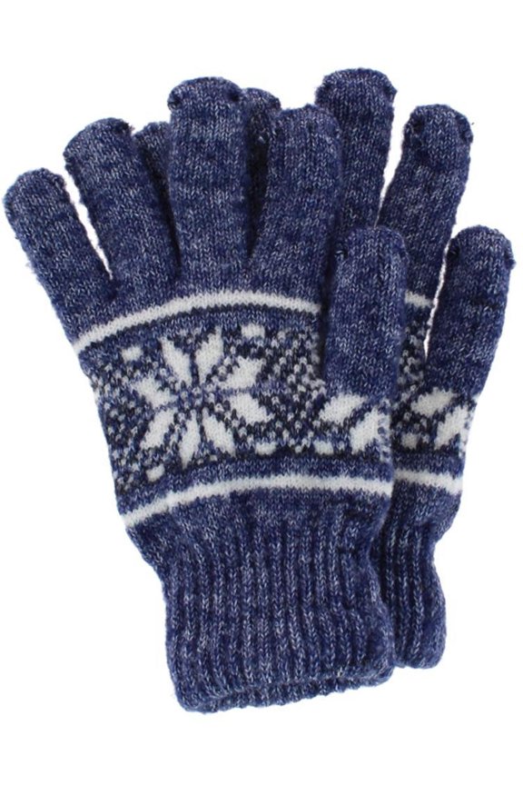 Snowflake Pattern Knit Winter Gloves (Men)