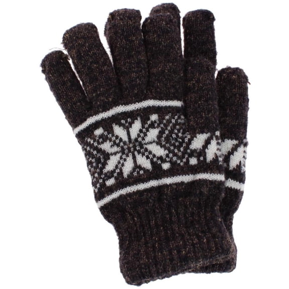 CTM  Snowflake Pattern Knit Winter Gloves (Men)