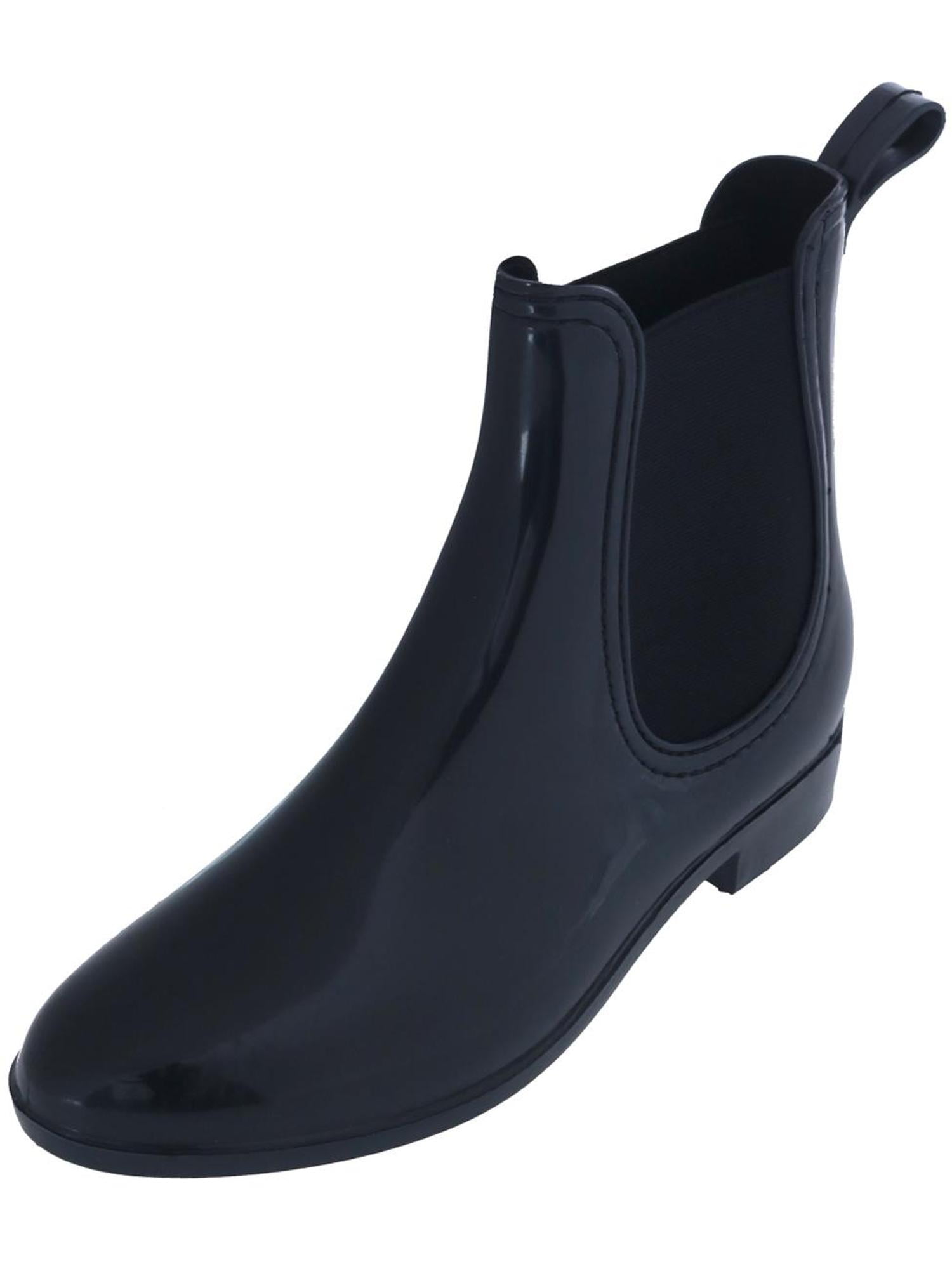 CTM  Solid Color Waterproof Ankle Rain Boots (Women)