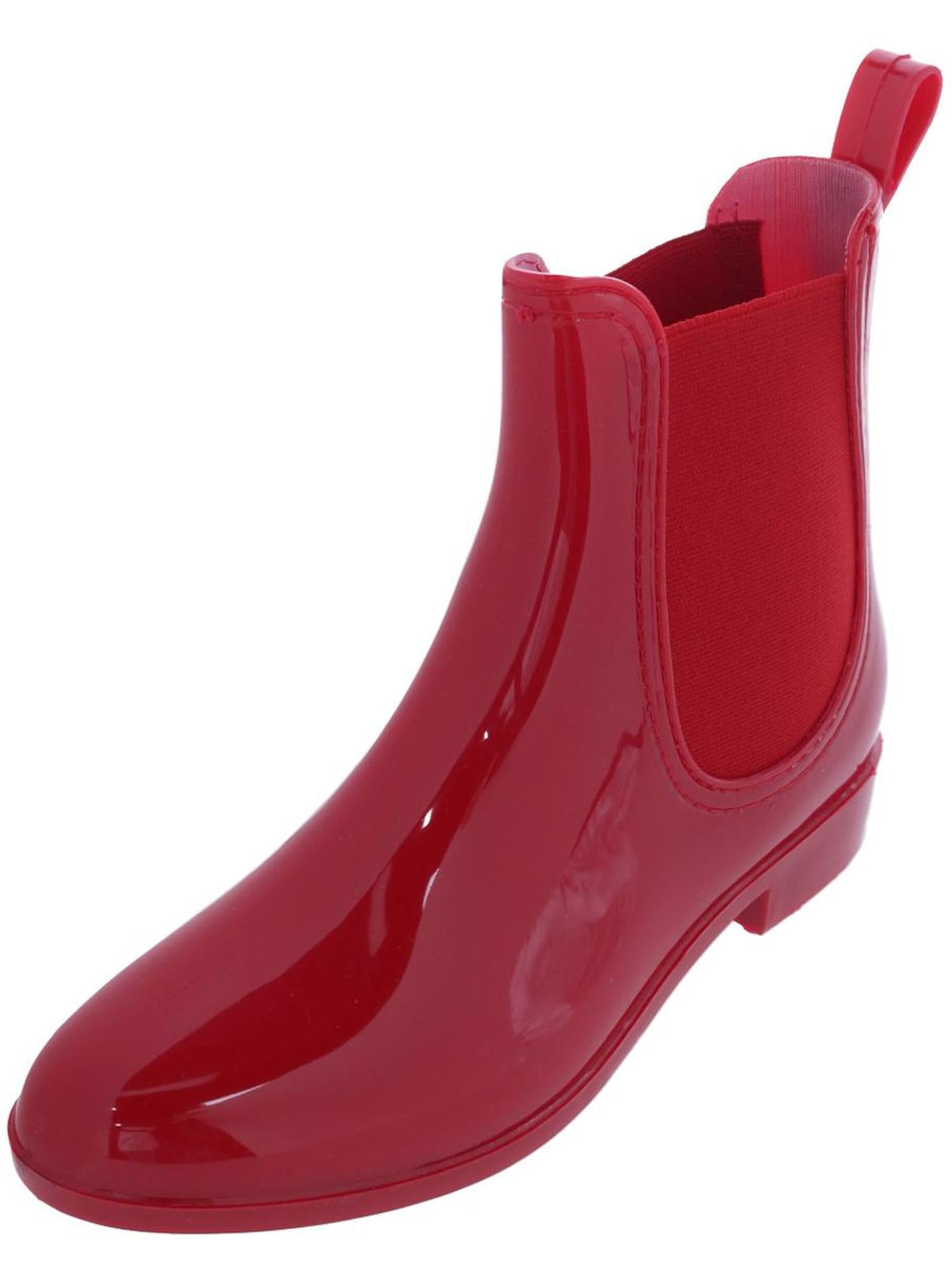 CTM  Solid Color Waterproof Ankle Rain Boots (Women)