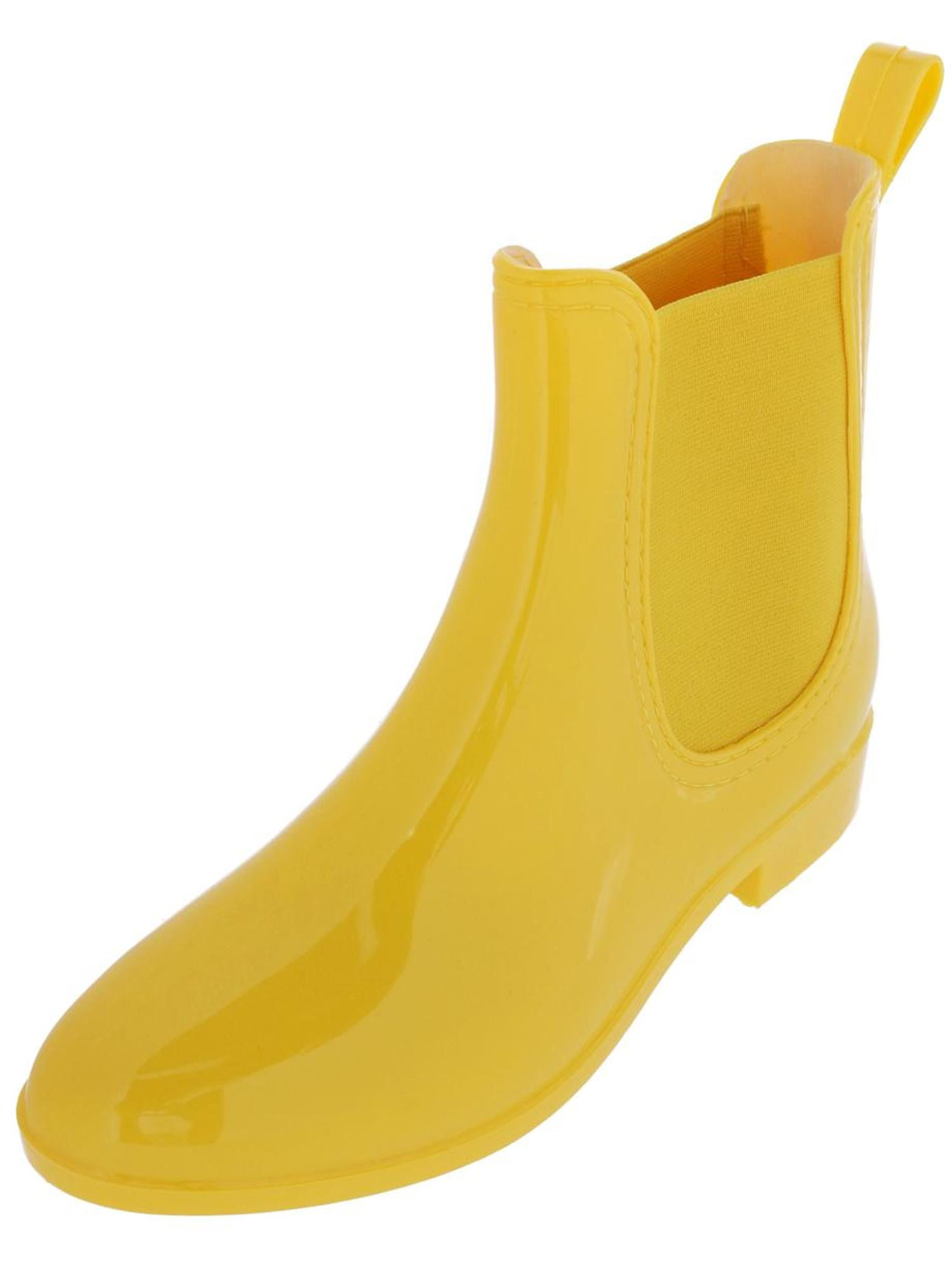 CTM  Solid Color Waterproof Ankle Rain Boots (Women)