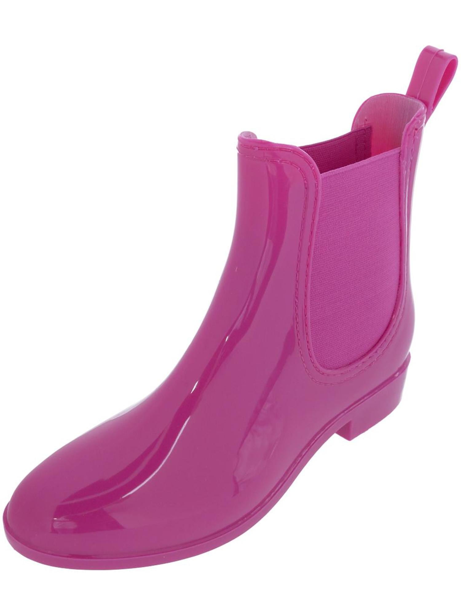 CTM  Solid Color Waterproof Ankle Rain Boots (Women)