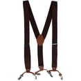 thumbnail image 1 of CTM  Solid Color Elastic Y-Back Double Clip-End Suspender (Men), 1 of 5