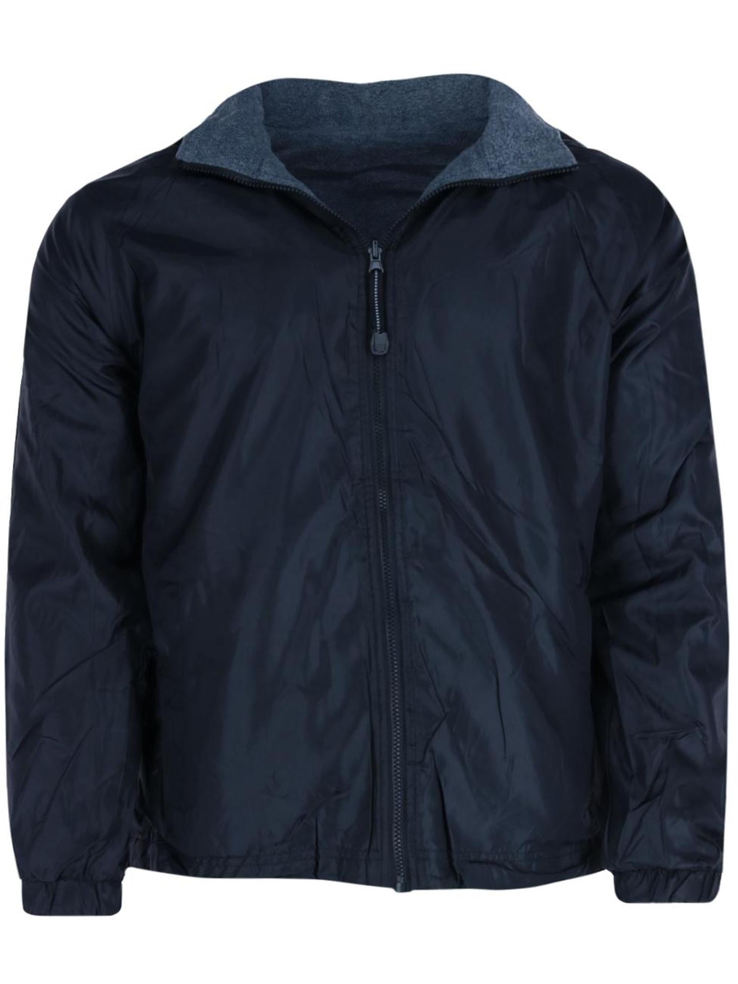 CTM Solid Color Water Resistant Hooded Zip Up Winderbreaker Jacket (Men ...