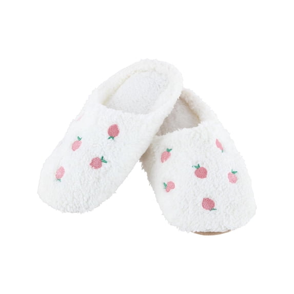 CTM Strawberry Print Fur Slippers (Women)