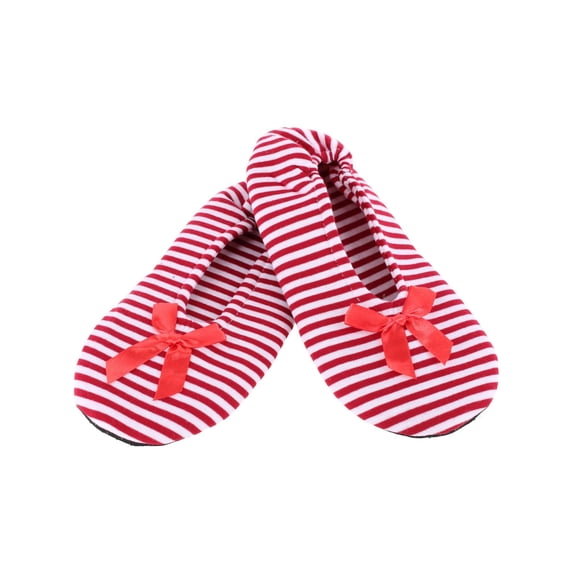 CTM Striped Ballerina Slipper House Shoe by Wootie (Women)