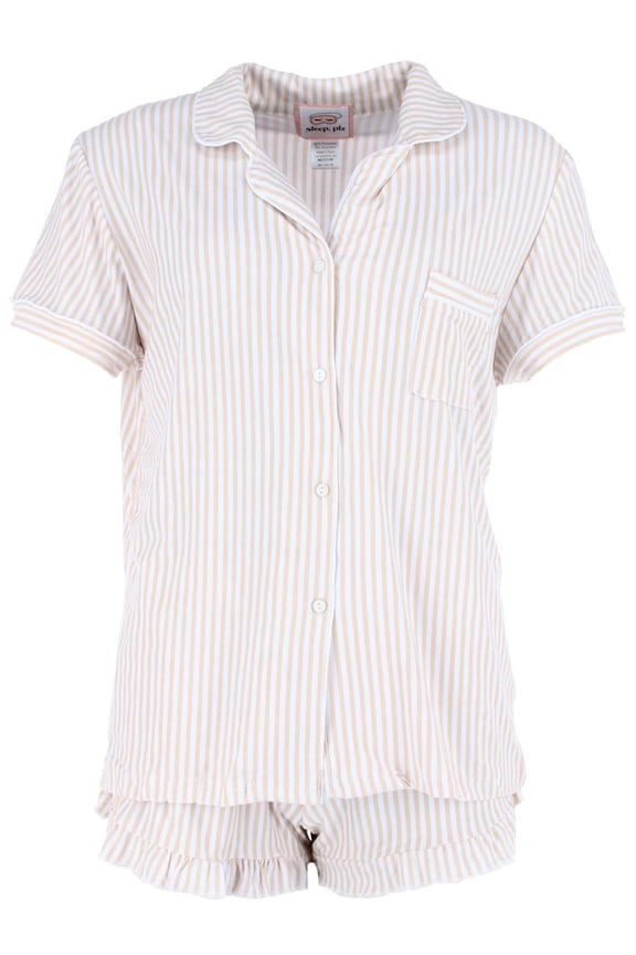 Striped I Love Breakfast Short Sleeve Pajama Set by Not A Morning Person (Women)