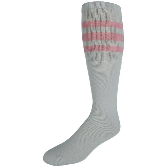CTM Striped Top Ribbed Tube Socks (4 Pair Pack)