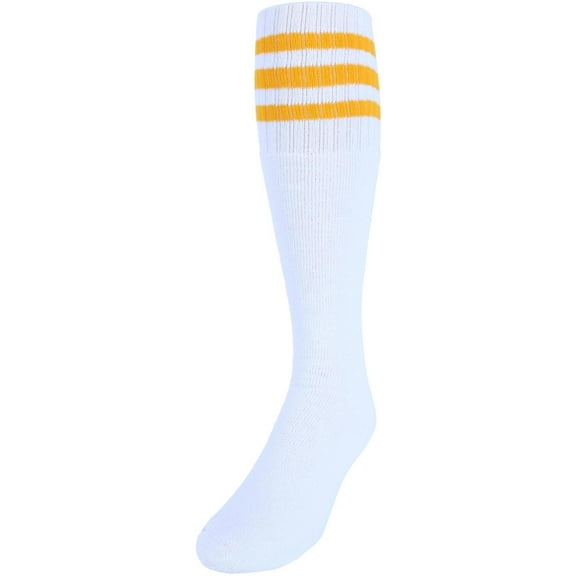 CTM Striped Top Ribbed Tube Socks (4 Pair Pack)