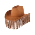 thumbnail image 1 of CTM  Studded Fringe Western Cowboy Hat (Women), 1 of 5