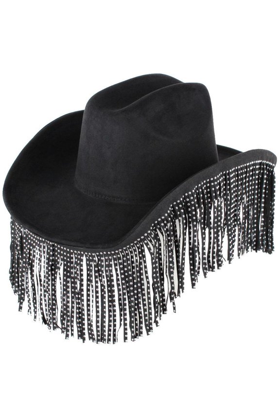 Studded Fringe Western Cowboy Hat (Women)