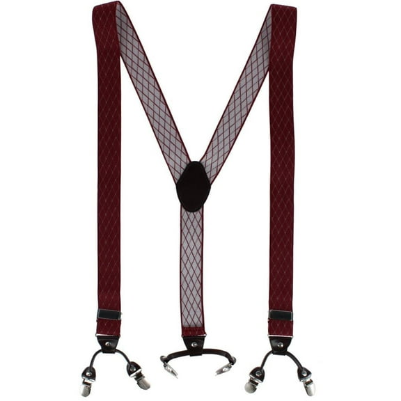 CTM  Subtle Diamond pattern Y-Back Double Clip-End Suspender (Men)