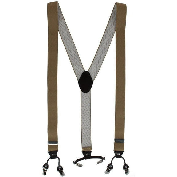 CTM  Subtle Diamond pattern Y-Back Double Clip-End Suspender (Men)