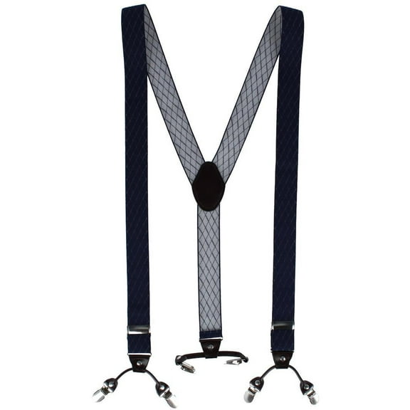 CTM  Subtle Diamond pattern Y-Back Double Clip-End Suspender (Men)