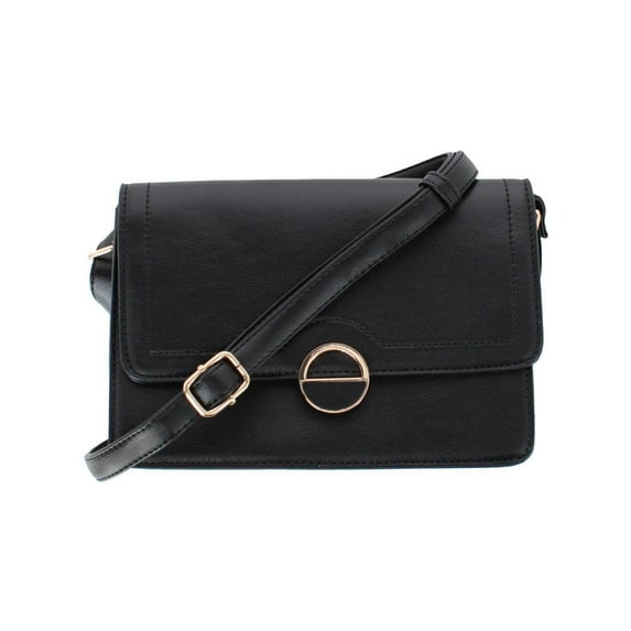 CTM Synthetic Leather Adjustable Crossbody with Flap Closure (Women)