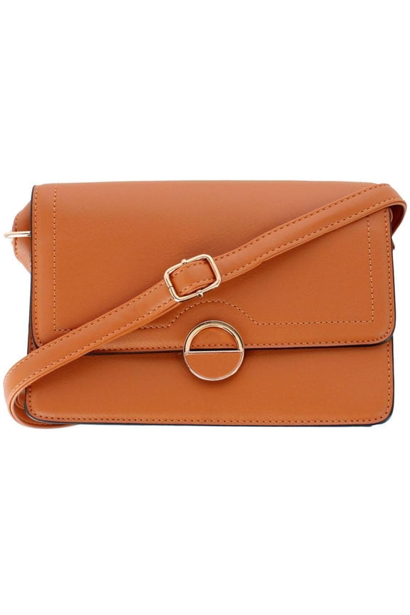Synthetic Leather Adjustable Crossbody with Flap Closure (Women)