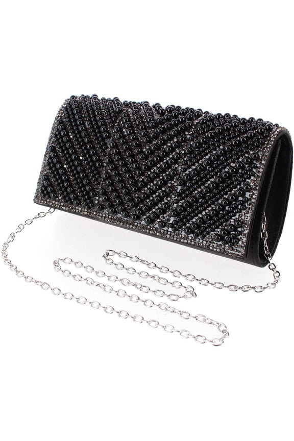 Synthetic Rhinestone and Pearl Evening Clutch Handbag (Women)