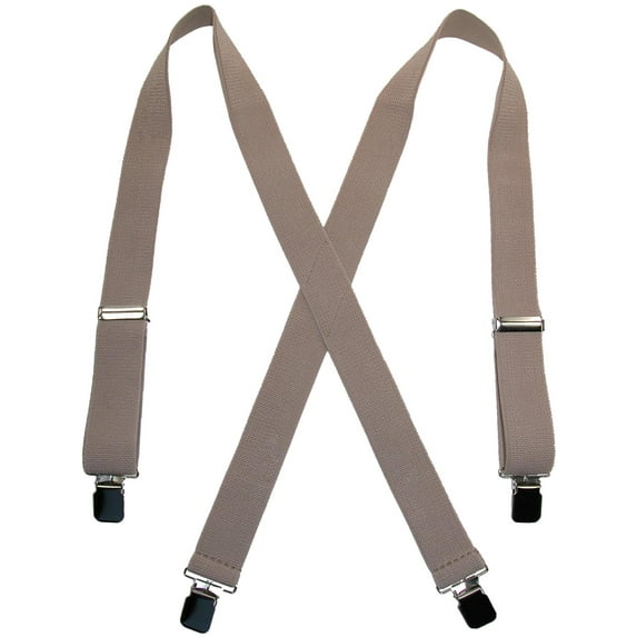 CTM Terry Casual Elastic Clip-End 1 1/2 Inch Suspenders (Men)