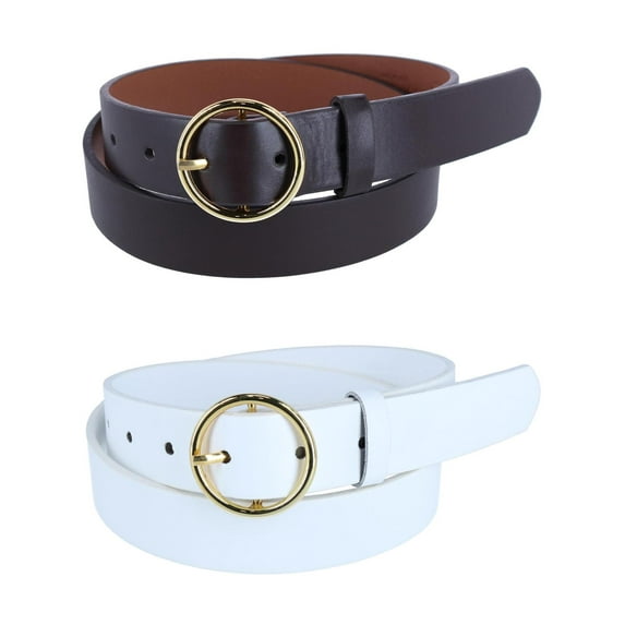 CTM Thick Rounded Buckle Belt (Pack of 2) (Women)