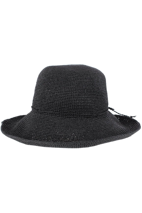 Toyo Straw Crocheted Sun Hat with Shapeable Brim (Women)