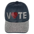 thumbnail image 1 of CTM Unisex Bedazzled Vote Faux Leather Baseball Cap, 1 of 4
