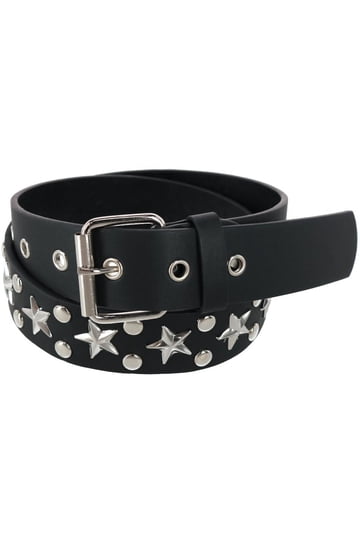 Studded Pant Belt with Silver Buckle - 1.33in Wide Usb Belts main image 2