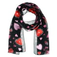 thumbnail image 1 of CTM  Valentine's Day Heart Print Holiday Lightweight Scarf (Women), 1 of 2