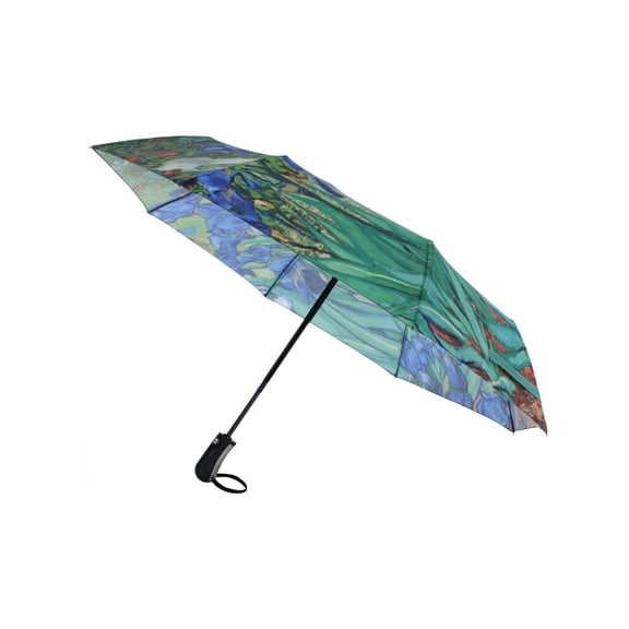 CTM Van Gogh Irises Auto Open Compact Umbrella (Women)