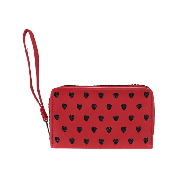 CTM Vegan Leather Heart Bi-Fold Wristlet Wallet (Women)