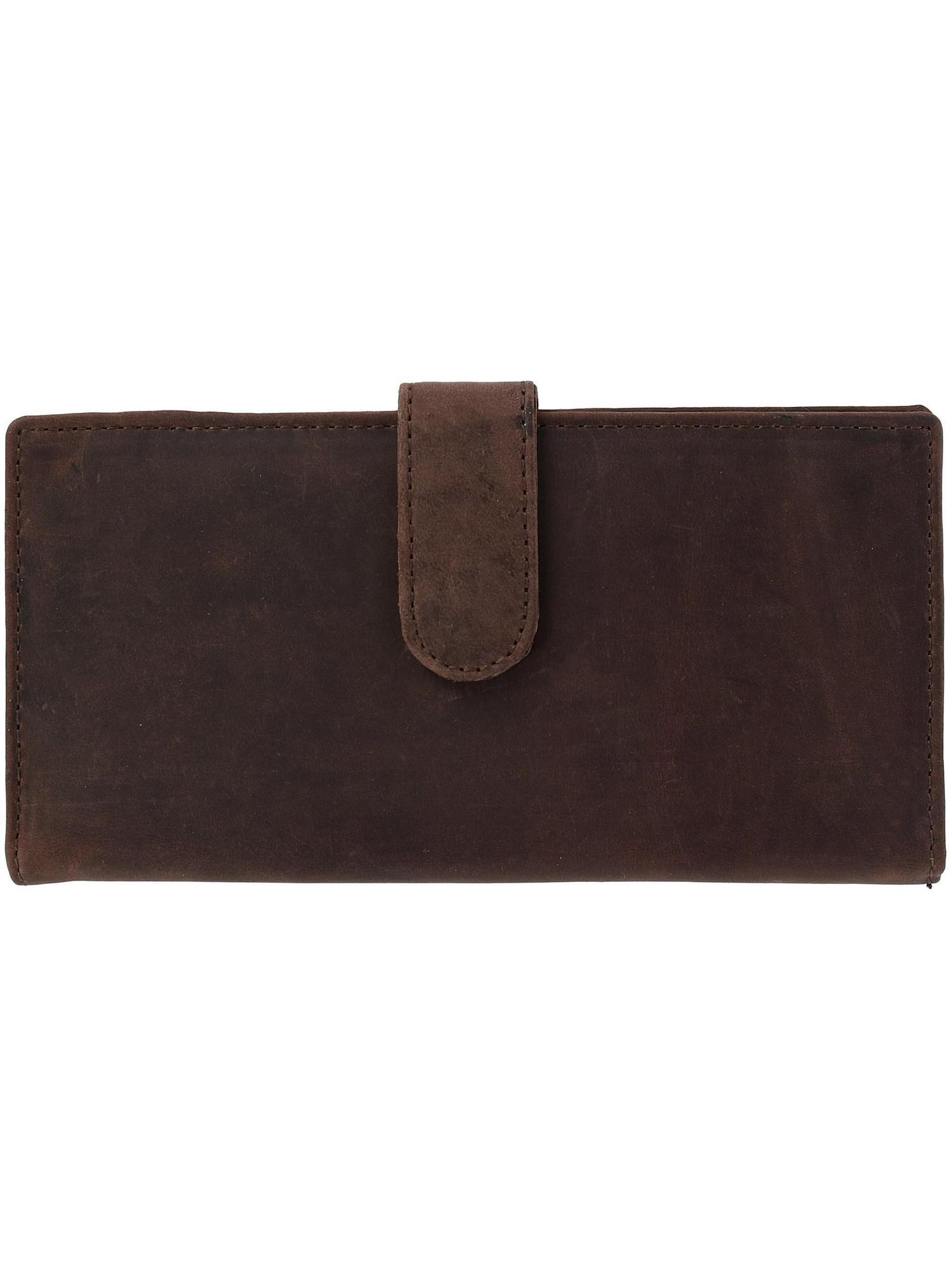 CTM Vintage Leather RFID Checkbook Cover Wallet with Snap Closure