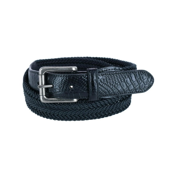 CTM  Waxed Braided Belt with Croc Print Ends (Men Big & Tall)