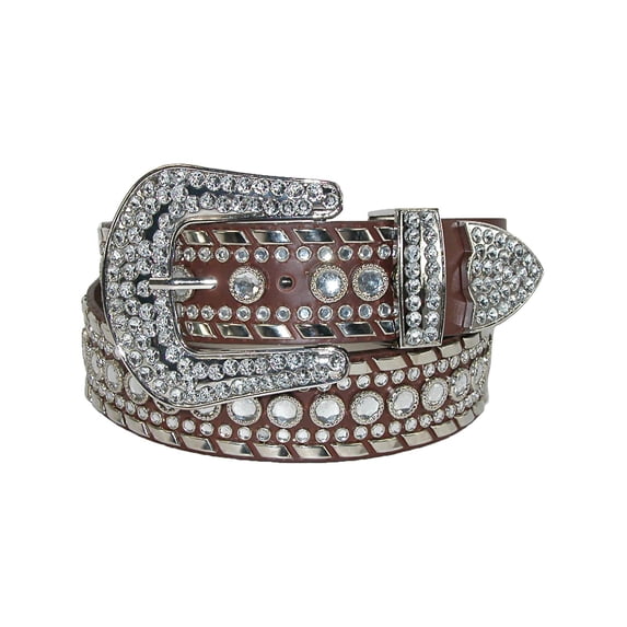 CTM Western Rhinestone Belt 1.5 Inch Wide Bling Cowgirl Belt ( Available) (Women's Plus)