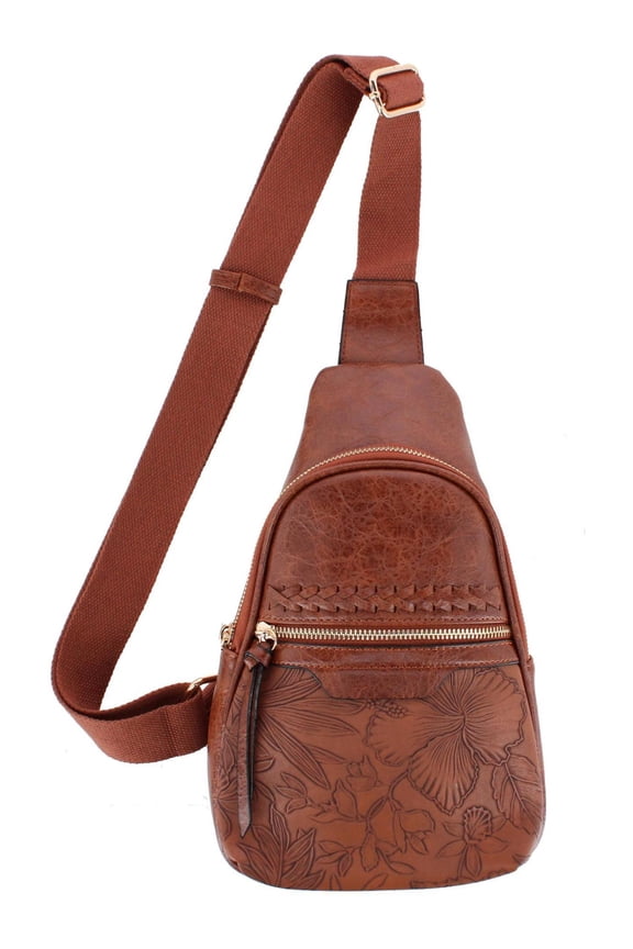 Western Tooled Sling Crossbody Pack (Women)
