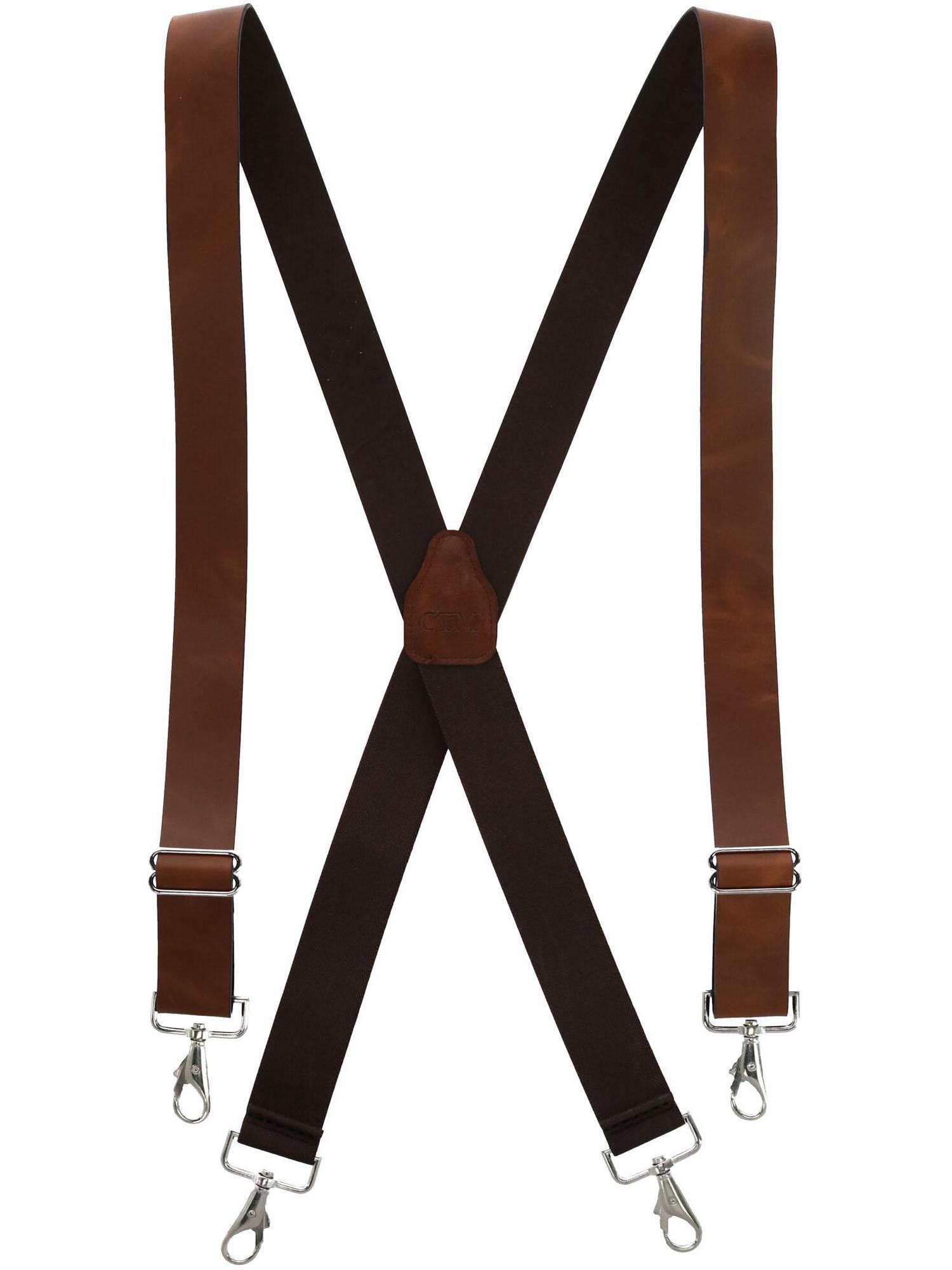 CTM  Wide Leather Suspenders with Swivel Hook Ends (Men Big & Tall) - image 1 of 4