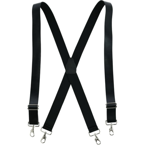 CTM  Wide Leather Suspenders with Swivel Hook Ends (Men Big & Tall)