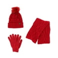 thumbnail image 1 of CTM  Winter Knit Pom Hat Gloves & Infinity Scarf Set by Noillia (Women), 1 of 5