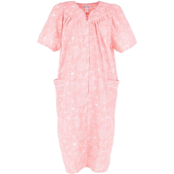 CTM Woven Seersucker Patterned Duster by Elegant Emily (Women's Plus)