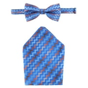 CTM  Zig Zag Bow Tie and Pocket Square (Men)