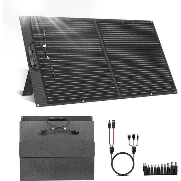 CTOLITY 100W Portable Solar Panel for Power Station Generator,EFTE 23.7% High Efficiency Foldable Solar Panel Charger IP65 Waterproof with Adjustable Kickstand for Camping RV Outdoor Off-Grid