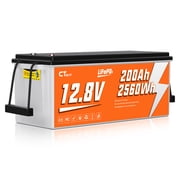 CTOLITY 12.8V 200Ah 2560Wh LiFePO4 Battery for Solar System, Rvs, Marine, Vans, Trailer,Trolling Motor, Backup,CT200-12